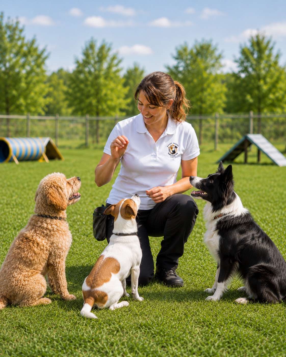 Hund bei der Plauschgruppe auf der Outdoor-Trainingsfläche